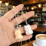 พวงกุญแจแมวฟล็อคกิ้ง 3D การ์ตูนน่ารัก ห้อยกระเป๋า สายคล้องโทรศัพท์