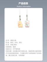 พวงกุญแจแมวฟล็อคกิ้ง 3D การ์ตูนน่ารัก ห้อยกระเป๋า สายคล้องโทรศัพท์