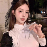 พรีออเดอร์ ! สร้อยคอเสื้อกันหนาวผู้หญิงฤดูใบไม้ร่วงและฤดูหนาวโซ่เสื้อสเวตเตอร์ยาวหรูหราน้ำหนักเบา