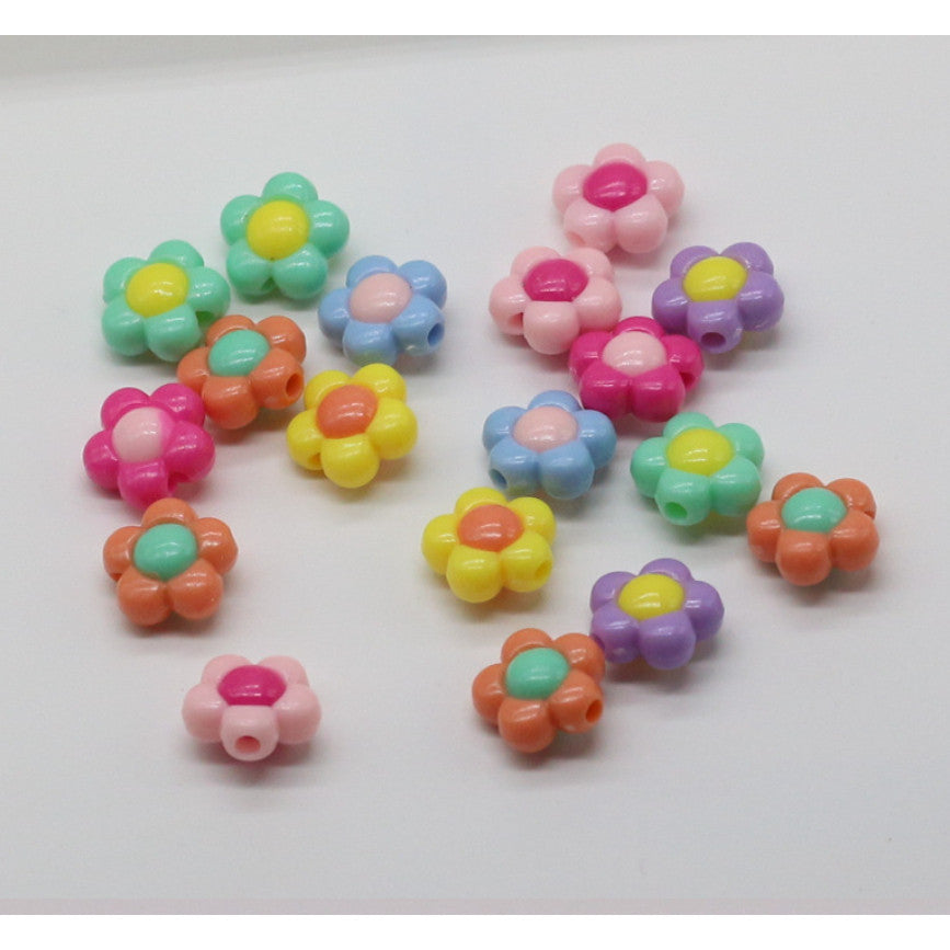 ลูกปัดอะคริลิก มุกสีคู่ ดอกพลัม DIY เครื่องประดับ