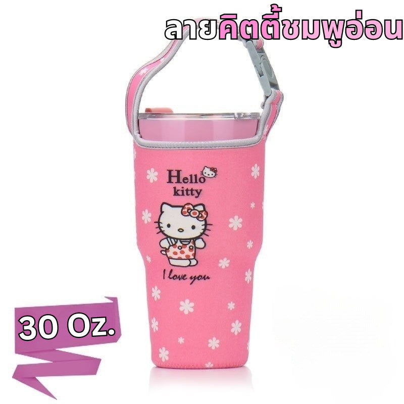 กระเป๋าใส่แก้ว Yeti ถุงสวมแก้วเก็บความเย็น ลายการ์ตูน