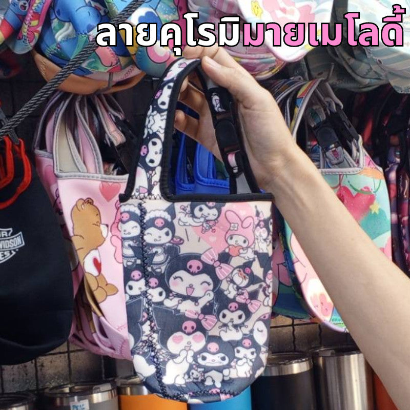 กระเป๋าใส่แก้ว Yeti ถุงสวมแก้วเก็บความเย็น ลายการ์ตูน