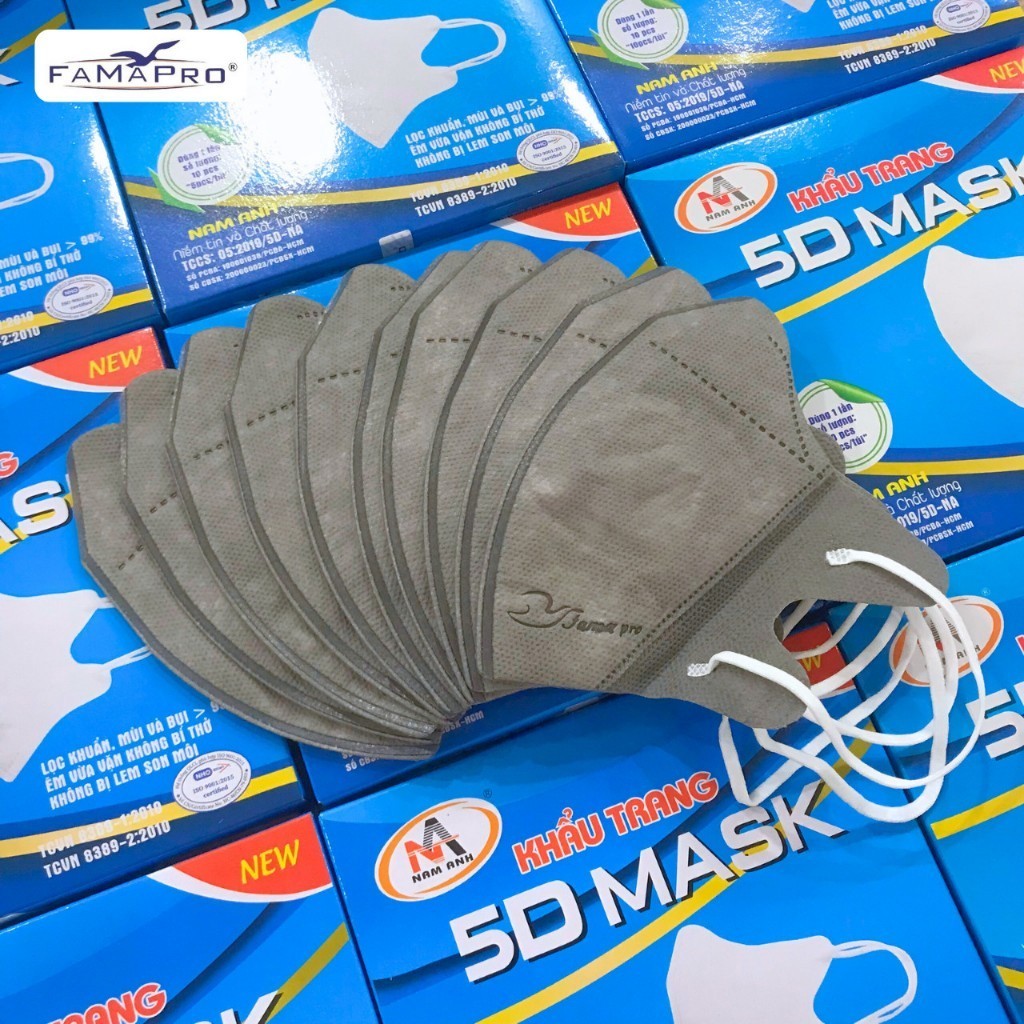 แมสนก Famapro ทรง 5d แมสฟามาโปร ผ้าเนื้อนุ่ม ไม่เจ็บหู บรรจุ 1 กล่อง 10 ชิ้น แมส Kenko แมสหูใหญ่