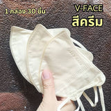 แมสหน้าเรียว แมสผู้ใหญ่ V-Face หน้ากากหนา 3 ชั้น สายนิ่ม 5MM. ซีลแยก 1:1