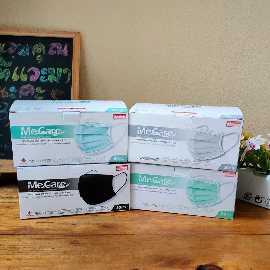 KNDEE ยกลัง 50 กล่อง! Mecare Meditech แมสทางการแพทย์ หน้ากากอนามัย 3 ชั้น