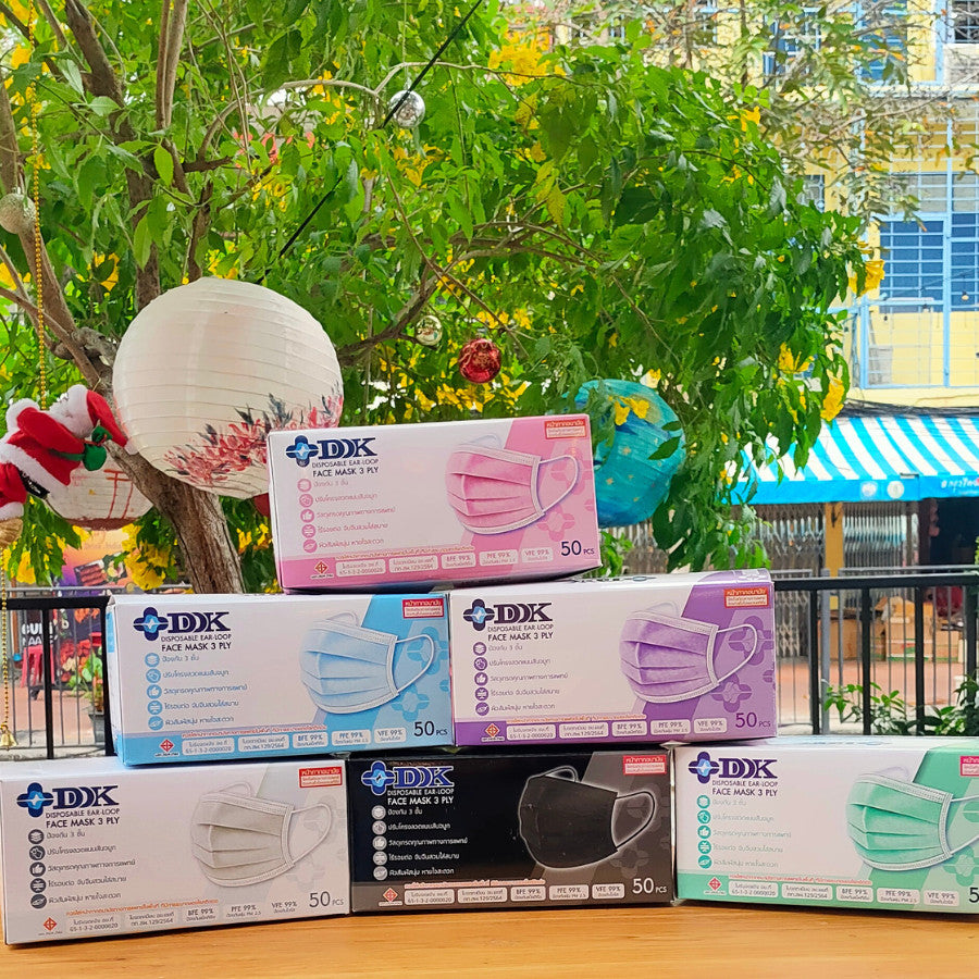 หน้ากากอนามัยเกรดการแพทย์ MDC & DDK แมสหนา 3 ชั้น [บรรจุ 50 ชิ้น] ส่งฟรี ใส่สบาย ไม่เจ็บหู