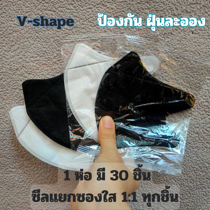 แมส 3D V-shape ซีลแยก 1:1 งานสวยเหมือน Vfit Size M แมสหน้าเรียว แมสอั้ม แมส วีเชพ มีสี ขาว ดำ